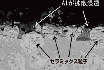 試験後のレーザ肉盛断面SEM観察像